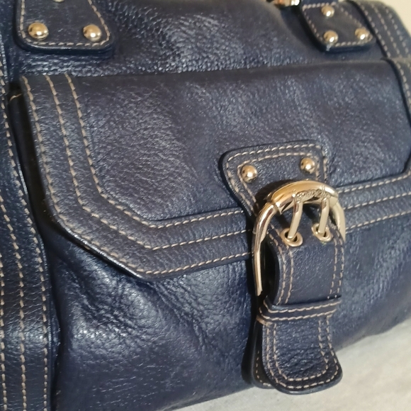 Tignanello Blue Leather Shoulder Bag - Picture 2 of 13